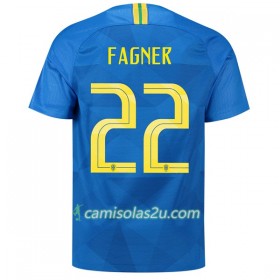 Camisolas de Futebol Brasil Fagner 22 Equipamento Alternativa Copa do Mundo 2018 Manga Curta